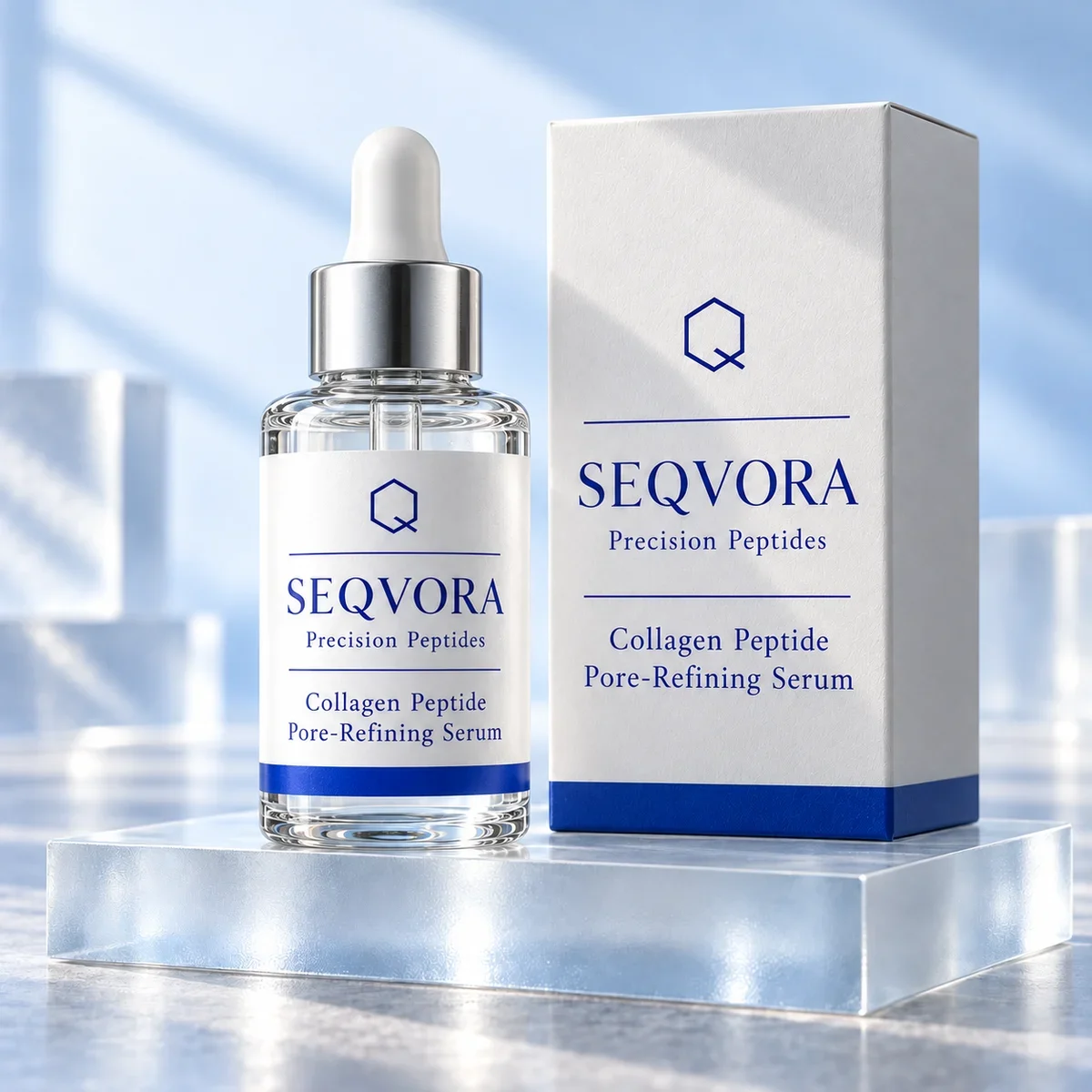SEQVORA packaging concept: Collagen Peptide Pore-Refining Serum