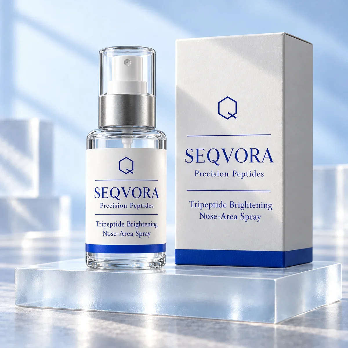 SEQVORA packaging concept: Tripeptide Brightening Nose-Area Spray