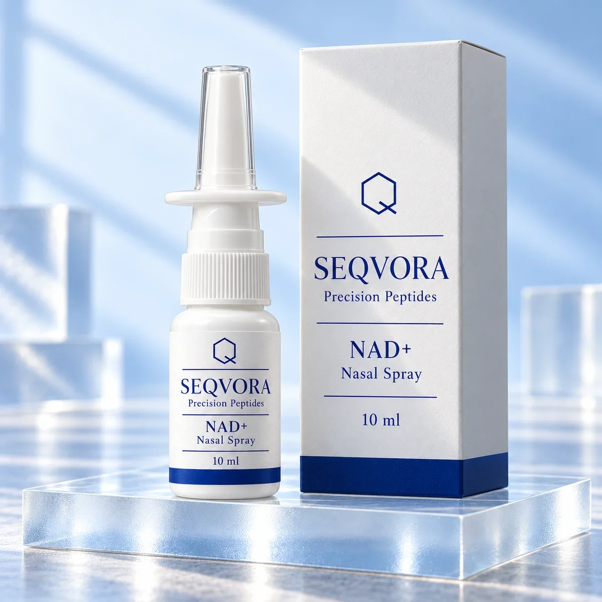 NAD+ Nasal Spray, 10 ml — SEQVORA packaging visualization