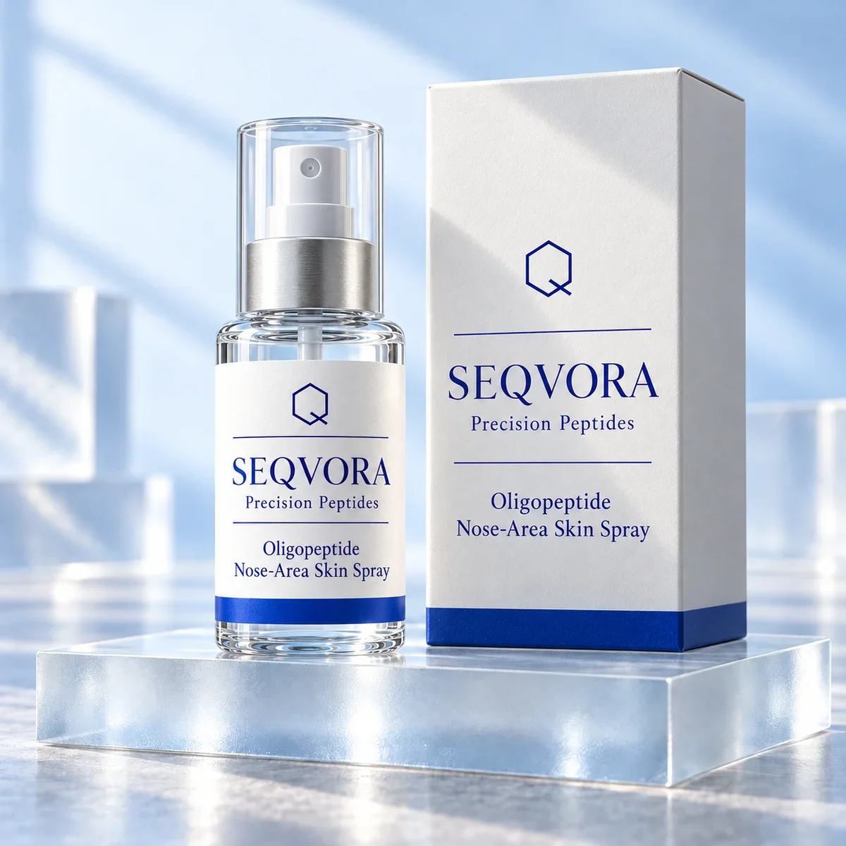 SEQVORA packaging concept: Oligopeptide Nose-Area Skin Spray